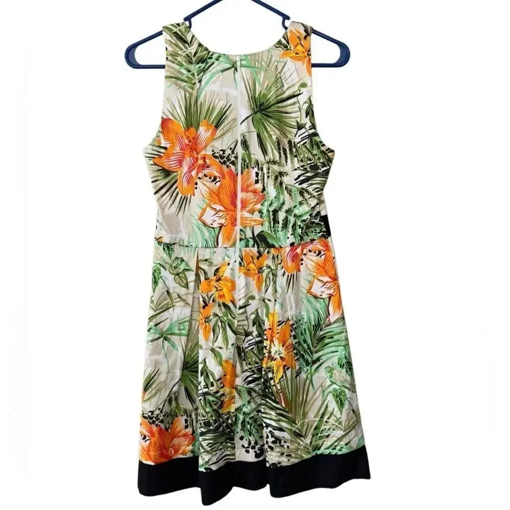 Women's Colorful Tropical Floral Dress Size Medium
